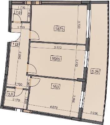 2-кімнатна 74.85 м² в ЖК Crystal від 19 150 грн/м², Ужгород