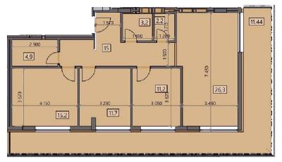 3-кімнатна 100.56 м² в ЖК Crystal від 19 150 грн/м², Ужгород