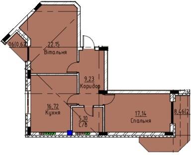 2-комнатная 73.5 м² в ЖК Графит от 16 000 грн/м², Ужгород