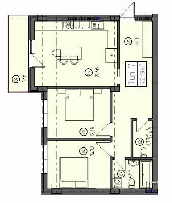 2-кімнатна 72.19 м² в ЖК Sky Towers від 48 158 грн/м², м. Тячів