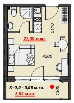 1-комнатная 25.98 м² в ЖК Green Park Resort от 28 900 грн/м², с. Поляна