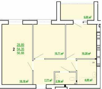 2-кімнатна 56.88 м² в ЖК Казка від 16 000 грн/м², Харків