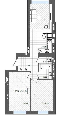 2-кімнатна 63 м² в ЖК Нові Метри п27 від 25 000 грн/м², м. Ірпінь