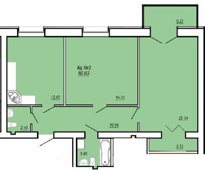 2-комнатная 80.93 м² в ЖК Уютный от 17 600 грн/м², г. Умань