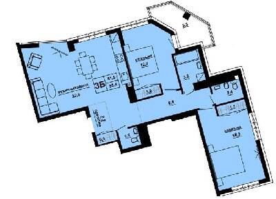 3-комнатная 86.4 м² в ЖК Доминиканский от 22 550 грн/м², Тернополь