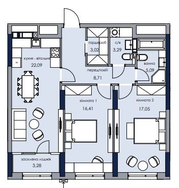 2-кімнатна 79.94 м² в ЖК Новий Автограф від 32 750 грн/м², Київ