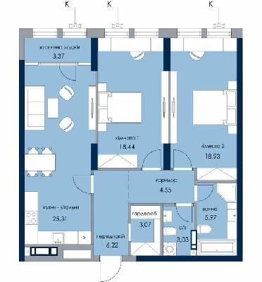 2-комнатная 89.89 м² в ЖК Новый Автограф от 40 000 грн/м², Киев