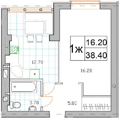 1-кімнатна 38.4 м² в ЖК Саме Той від 14 000 грн/м², смт Немешаєве