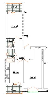 2-кімнатна 61.6 м² в ЖК Рідний Дім від 19 550 грн/м², м. Винники