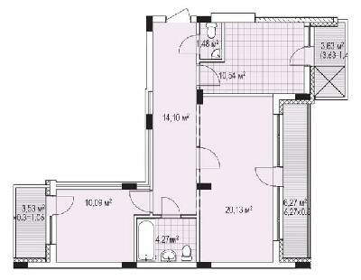 2-комнатная 64.21 м² в ЖК Лавандовый от 21 379 грн/м², г. Бровары