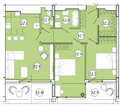 2-комнатная 89.32 м² в ЖК Forum Apartments от 58 550 грн/м², Львов