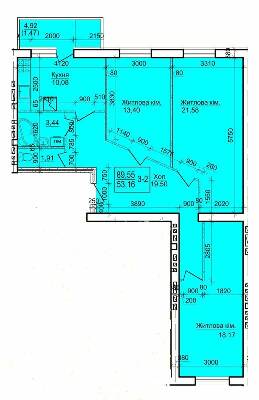 3-комнатная 89.55 м² в ЖК Дом №20 от 14 300 грн/м², г. Васильков