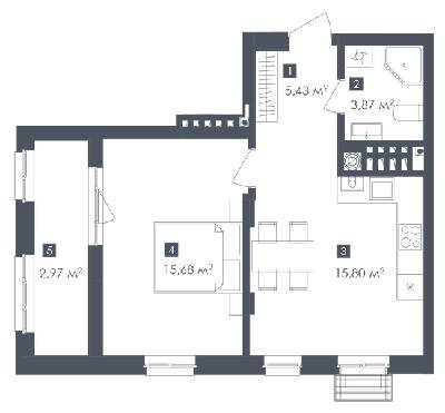 1-комнатная 43.75 м² в ЖК Малоголосківські пагорби от 24 050 грн/м², Львов