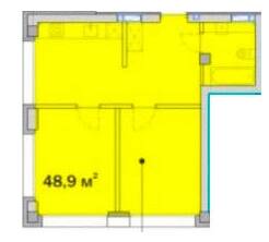 2-комнатная 48.9 м² в ЖК Олимпийский от 21 000 грн/м², Днепр