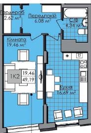 1-комнатная 49.19 м² в ЖК Нове Життя от 20 000 грн/м², Львов