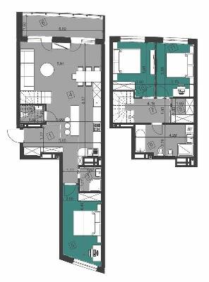 Дворівнева 105.41 м² в ЖК Парус City від 21 900 грн/м², Львів