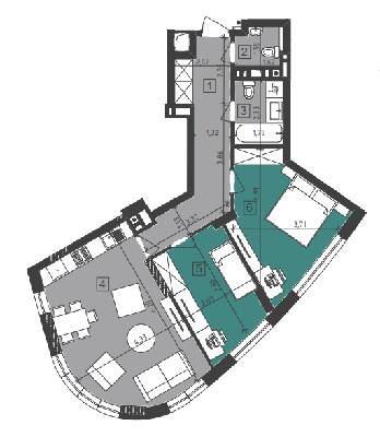 2-кімнатна 67.5 м² в ЖК Парус City від 18 900 грн/м², Львів