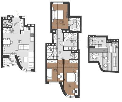 Двухуровневая 120.5 м² в ЖК Парус City от 26 700 грн/м², Львов