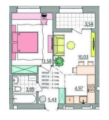 1-комнатная 41.44 м² в ЖК Синергия Glass от 19 550 грн/м², Ровно