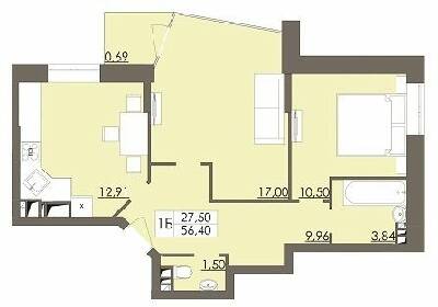 2-кімнатна 56.4 м² в ЖК Соната від 15 300 грн/м², Львів