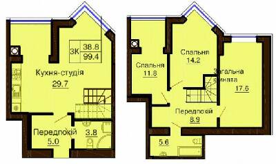 Двухуровневая 99.4 м² в ЖК София Клубный от 30 000 грн/м², с. Софиевская Борщаговка