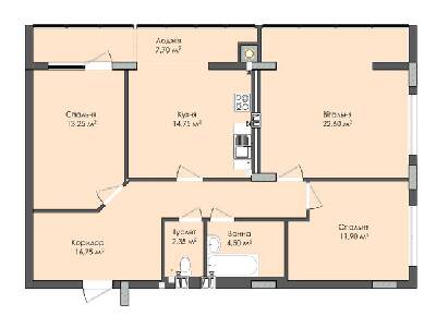 3-кімнатна 93.8 м² в ЖК Комфорт Плюс від 18 350 грн/м², м. Дубляни