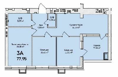 3-комнатная 77.95 м² в ЖК Grand Country Irpin от 23 500 грн/м², г. Ирпень