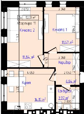 2-кімнатна 52.51 м² в ЖК Viking Home від 19 000 грн/м², м. Ірпінь