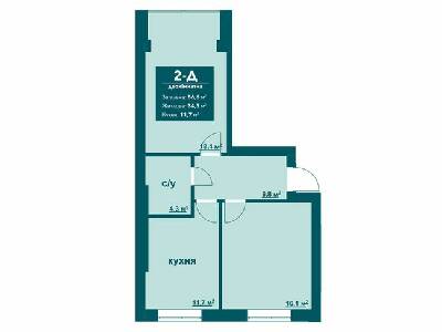 2-кімнатна 56.6 м² в ЖК Ібіс від 21 000 грн/м², м. Ірпінь