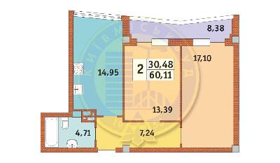 2-кімнатна 60.11 м² в ЖК Costa fontana від 29 700 грн/м², Одеса