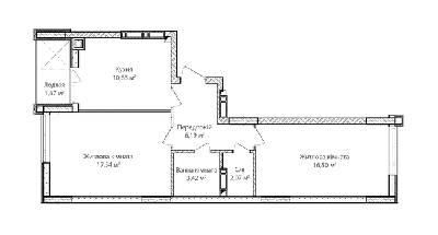 2-комнатная 58.22 м² в ЖК Синергия Сити от 19 200 грн/м², г. Ирпень