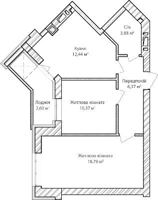 2-комнатная 54.4 м² в ЖК Синергия Сити от 17 200 грн/м², г. Ирпень