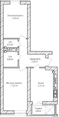 2-кімнатна 58.08 м² в ЖК Синергія Сіті від 27 000 грн/м², м. Ірпінь