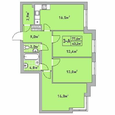 3-комнатная 77.6 м² в ЖК Центральный-2 от 31 600 грн/м², г. Ирпень