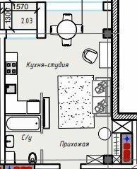 Студия 36.78 м² в ЖК ITown от 37 950 грн/м², Одесса