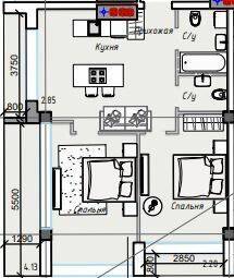 2-кімнатна 60.02 м² в ЖК ITown від 35 200 грн/м², Одеса