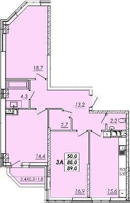 3-кімнатна 89 м² в ЖК RealPark від 15 500 грн/м², Одеса