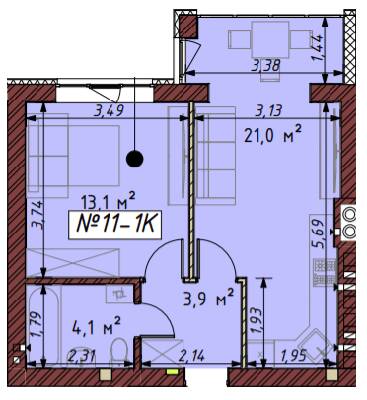 1-комнатная 42.1 м² в ЖК Гостомельские Липки-5 от 12 500 грн/м², пгт Гостомель