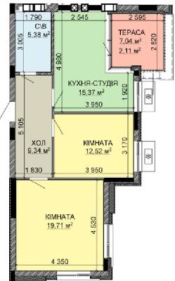 2-кімнатна 64.43 м² в ЖК Найкращий квартал-2 від 21 000 грн/м², смт Гостомель