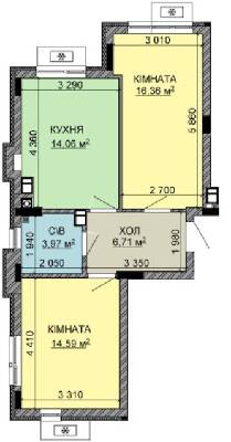 2-кімнатна 55.69 м² в ЖК Найкращий квартал-2 від 18 600 грн/м², смт Гостомель