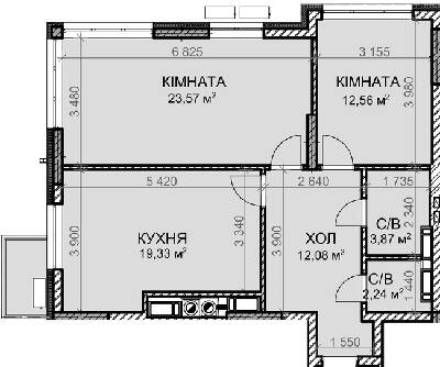 2-комнатная 73.65 м² в ЖК Клубный дом-2 от 30 500 грн/м², Киев