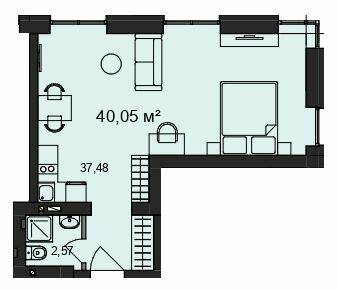 1-комнатная 40.05 м² в ЖК Дом №2 от 20 500 грн/м², г. Борисполь