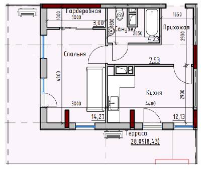 1-кімнатна 49.51 м² в ЖК Простір Eco City (Простір на Радісній від 23 850 грн/м², Одеса