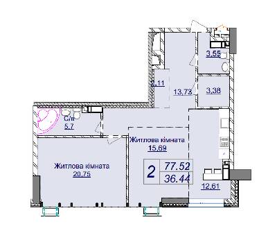 2-комнатная 77.52 м² в ЖК Новопечерские Липки от 74 655 грн/м², Киев