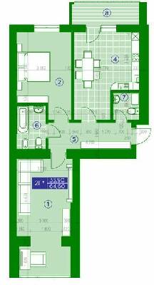 2-кімнатна 64.6 м² в ЖК Квартал Парковий від 16 950 грн/м², м. Обухів