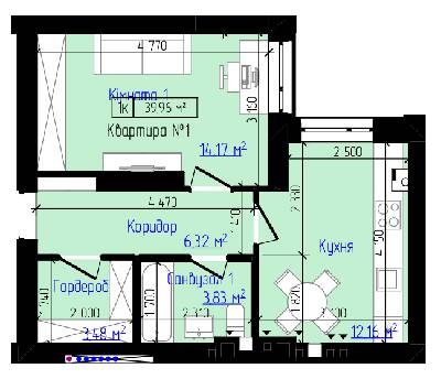 1-кімнатна 39.96 м² в ЖК Viking Home від 16 500 грн/м², м. Ірпінь