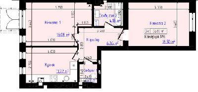 2-кімнатна 56.93 м² в ЖК Viking Home від 19 000 грн/м², м. Ірпінь