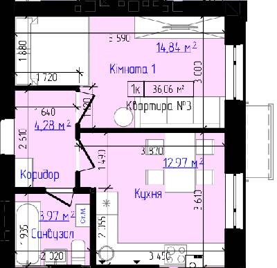 1-кімнатна 36.06 м² в ЖК Viking Home від 20 000 грн/м², м. Ірпінь