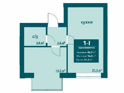 1-кімнатна 42.5 м² в ЖК Ібіс від 17 500 грн/м², м. Ірпінь
