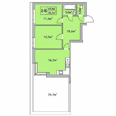 2-комнатная 63.5 м² в ЖК Центральный-2 от 22 250 грн/м², г. Ирпень